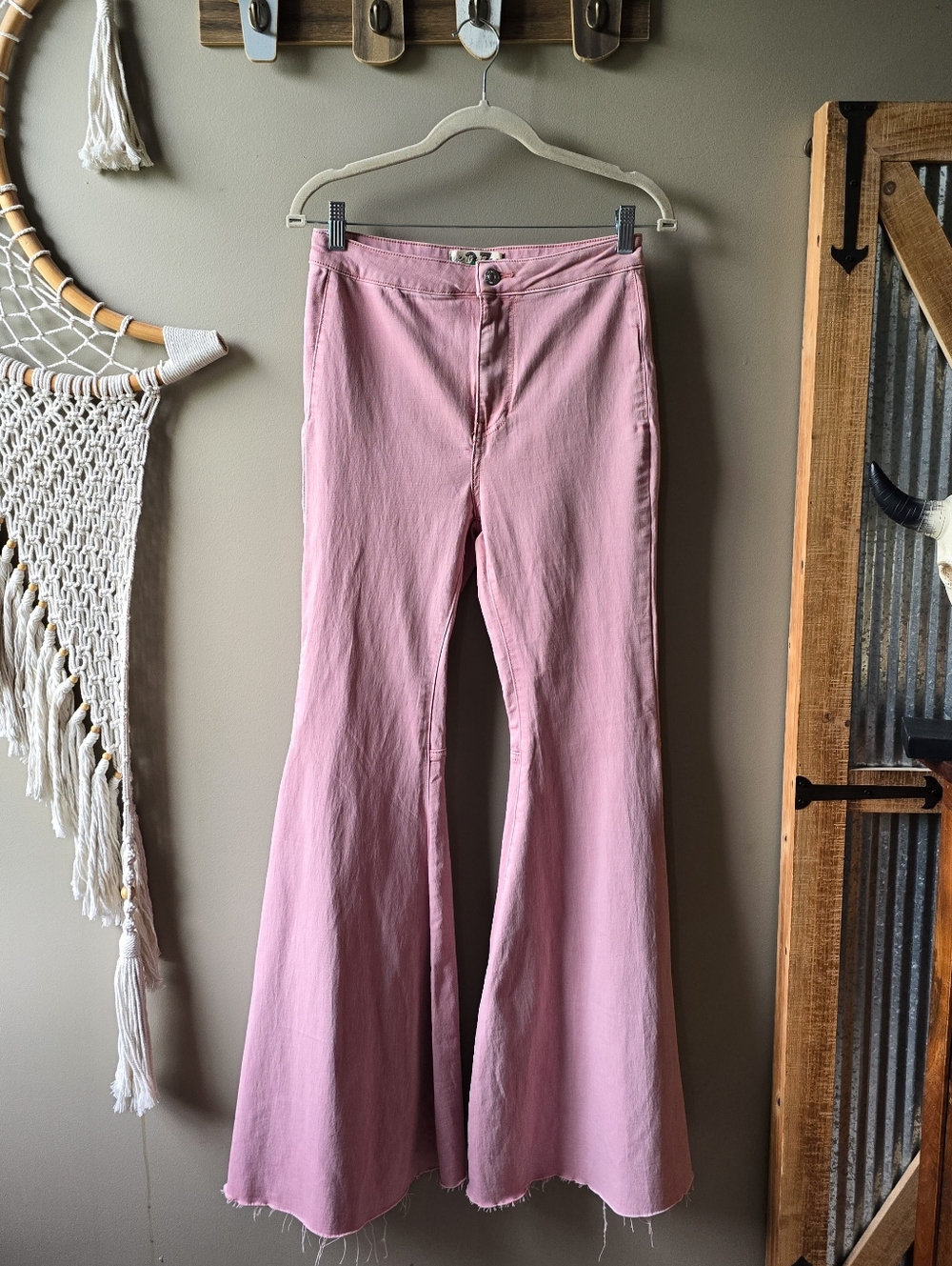 We The Free × Free People Just Float On Flare Jeans Pasadena Pink Nwot